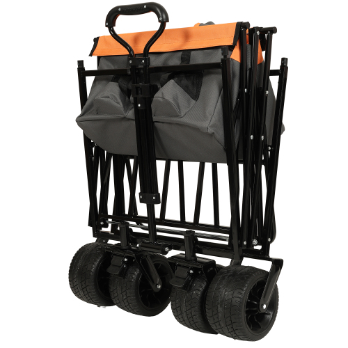 Large Capacity Collapsible Wagon with Canopy and Mosquito Net - All-Terrain Wheels, Foldable Garden Cart