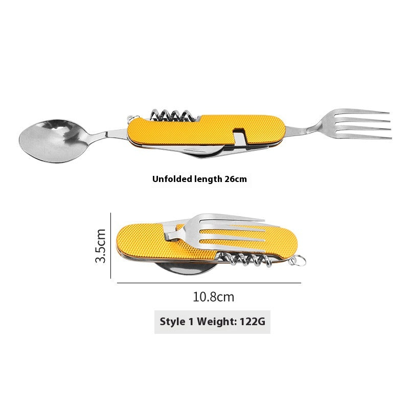 Stainless Steel Folding Detachable Tableware - Modern Kitchen Dining Set