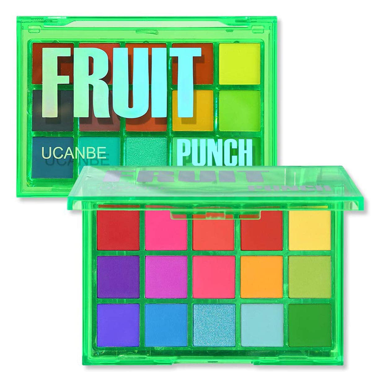 15 Colors Eyeshadow Palette - Pearly Matte Green Shade for Makeup
