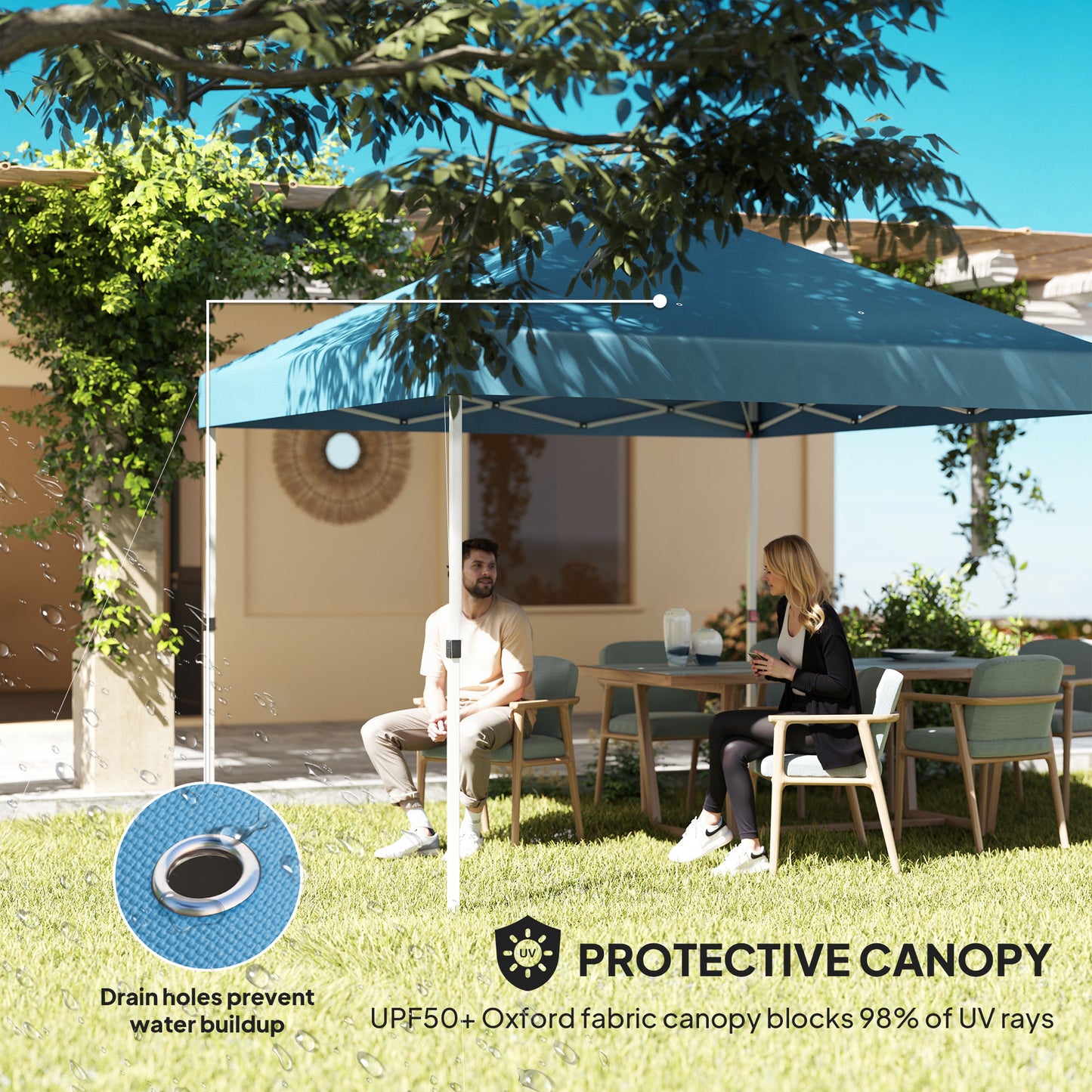 10x10 Pop-Up Canopy Tent with UV50+ Protection & Sidewalls