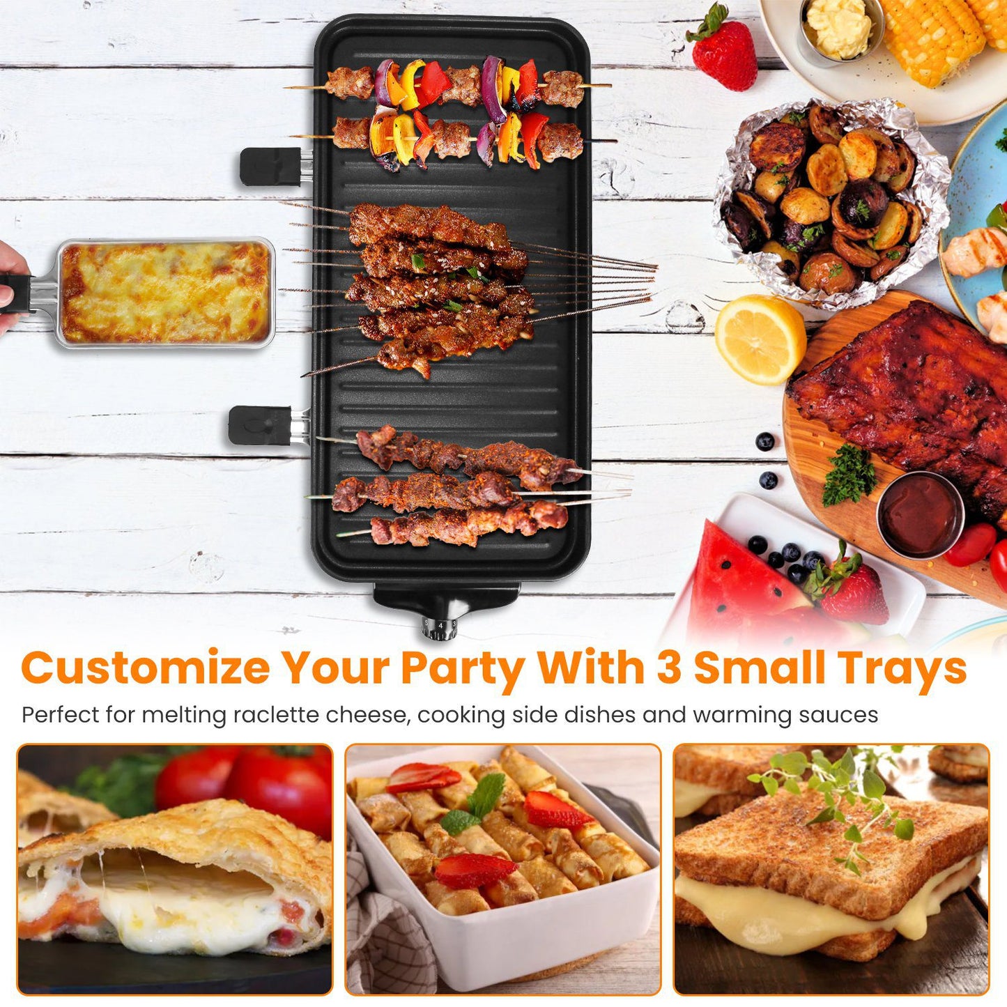 2000W Electric Indoor Grill - 2-in-1 BBQ & Baking Tray