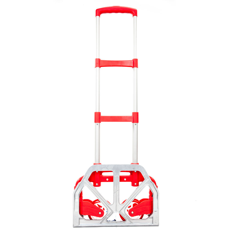 Foldable Aluminum Hand Truck with 165 lbs Capacity - Red Portable Trolley