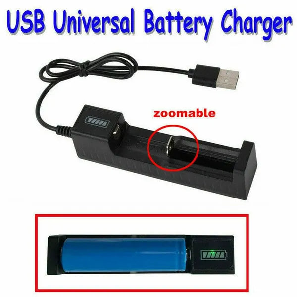 Rechargeable 3.7V Lithium-Ion Battery & USB Charger Set - LED Indicator, Multiple Quantities
