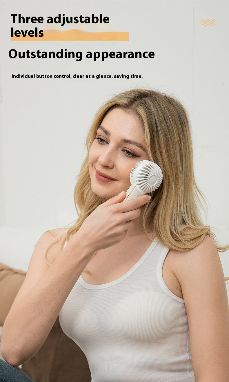 Portable Handheld Fan with Silicone Handle, USB Powered, Quiet Operation
