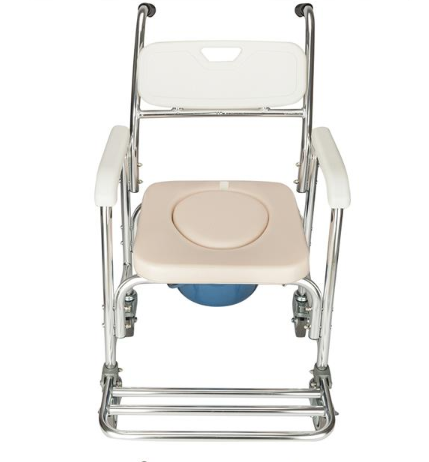 Portable Commode Chair with Soft Cushion - Aluminum Alloy Medical Toilet Seat