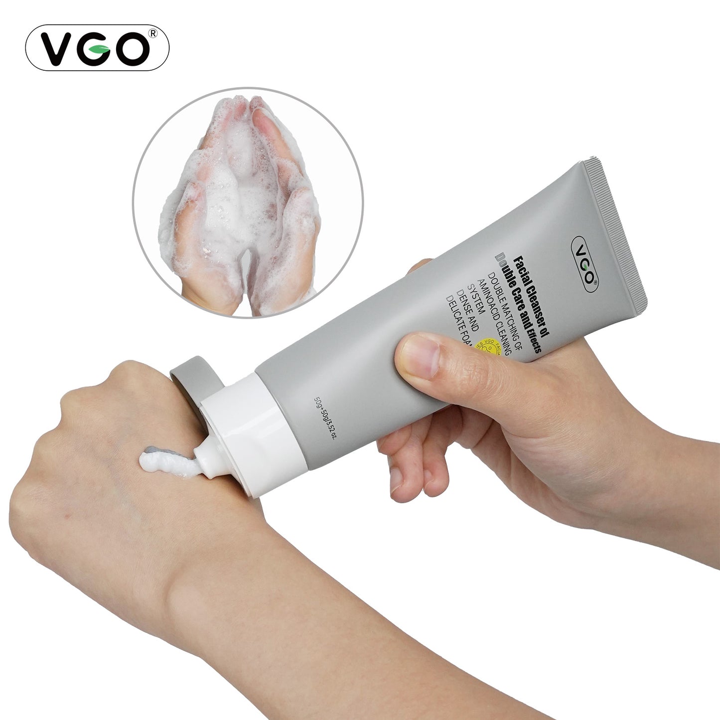 Double-Tube Amino Acid Facial Cleanser - Dual Action Pore & Gentle Cleansing