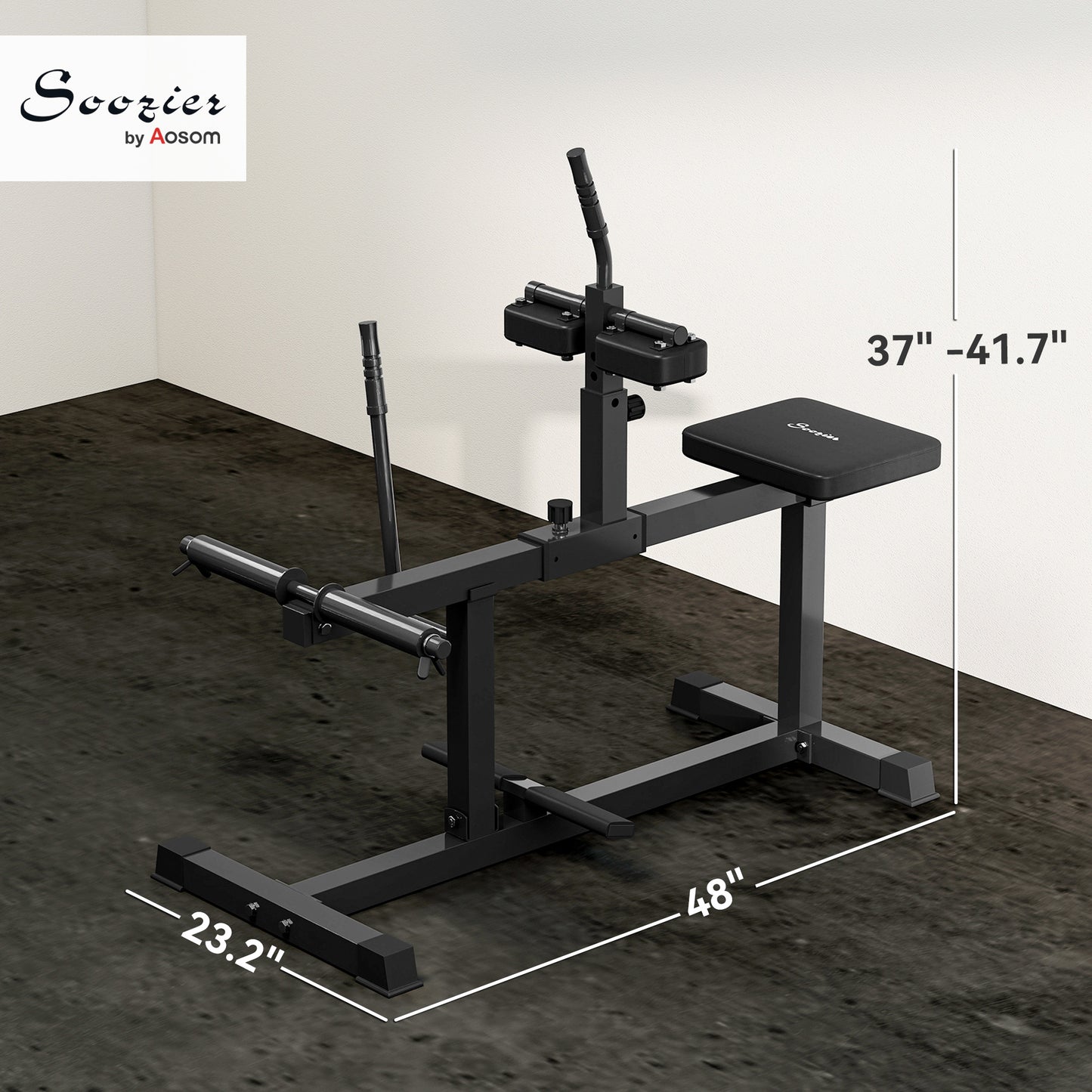 Adjustable Steel Seated Calf Raise Machine - Black