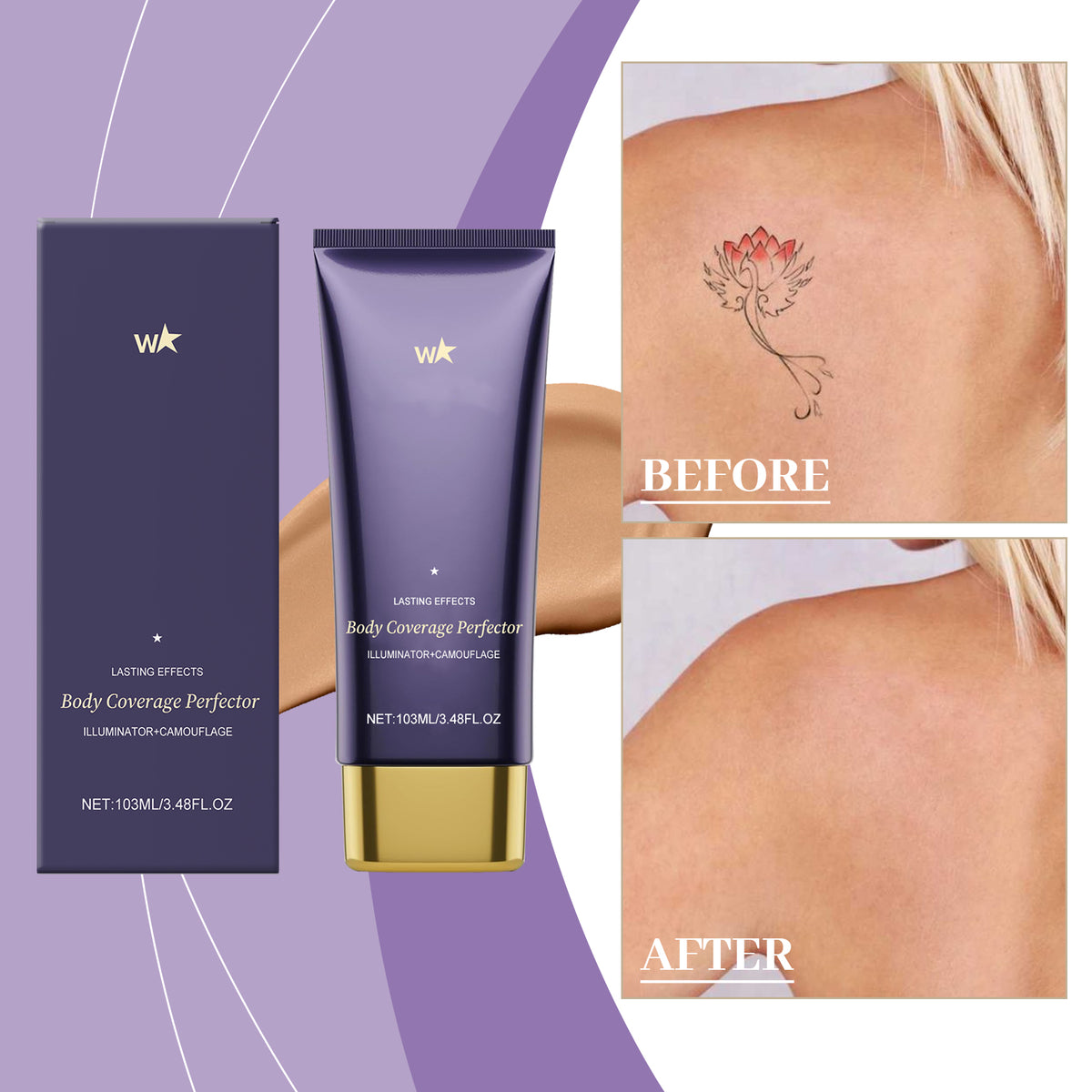 Body Concealer Repair Cream - Long-Lasting Moisturizer & Blemish Cover 103ml