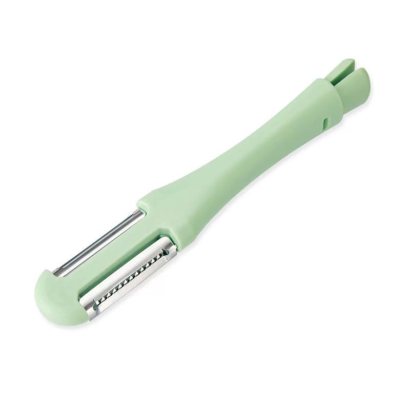 Multifunctional Kitchen Peeler Grater - Stainless Steel & Green
