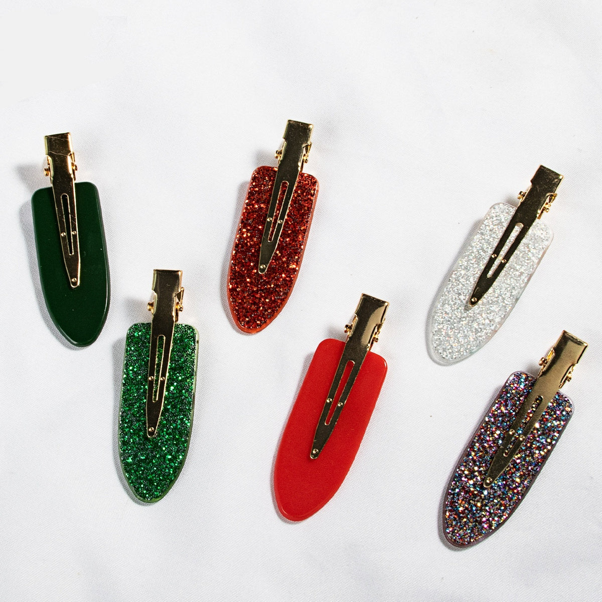 Christmas Holiday Hair Clips - Festive Acrylic Designs