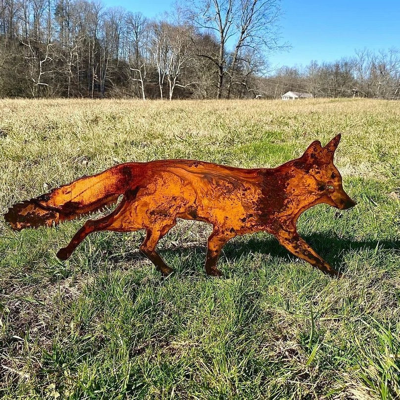 Outdoor Fox Resin Decor Plug-in Animal Statue - Large, Medium, Small