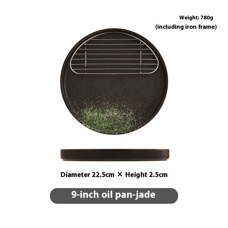 Retro Jujiu House Dim Sum Plate - Multiple Colors 9-Inch Porcelain Dinnerware