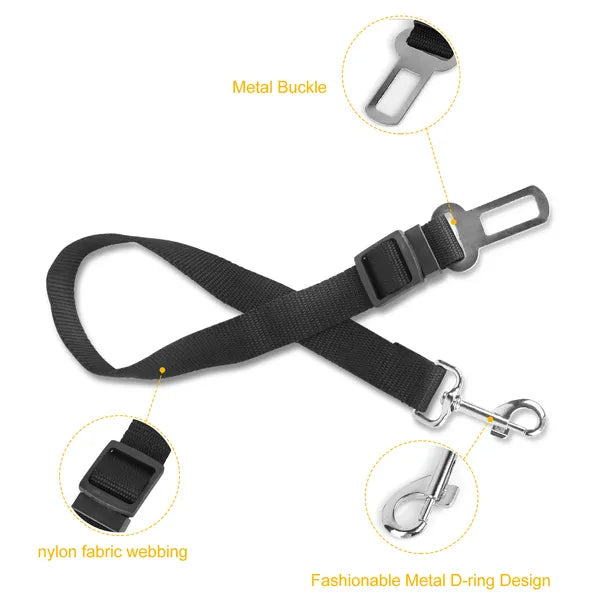 Adjustable Pet Dog Seat Belt Leash - Car Safety Harness for Cats & Dogs