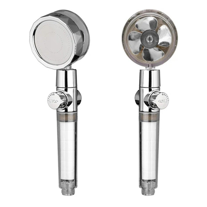 High Pressure Turbo Shower Head with Water Saving Feature & 360° Fan Extension
