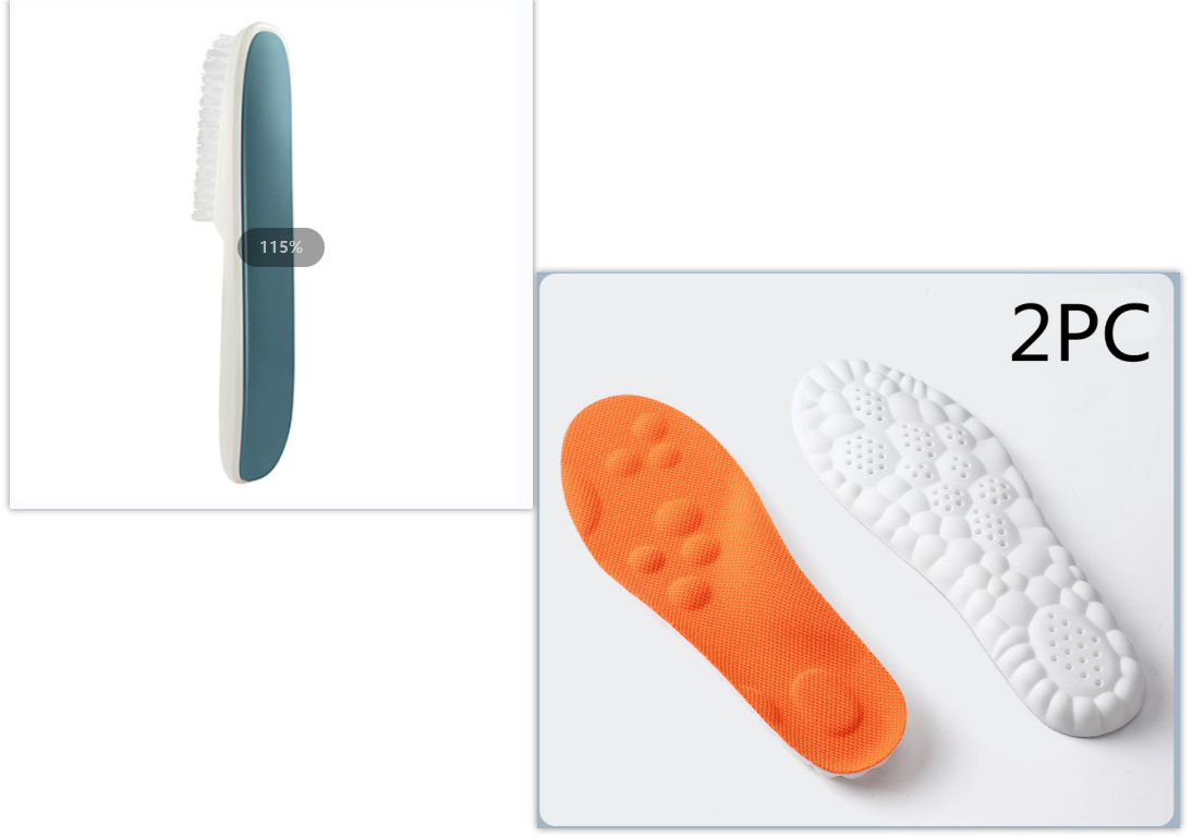 Kids Sports Shoe Brush with Removable Insoles and Multiple Colors