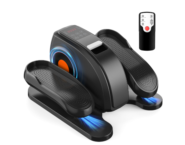 Compact Under-Desk Elliptical Machine - Black with LED Monitor