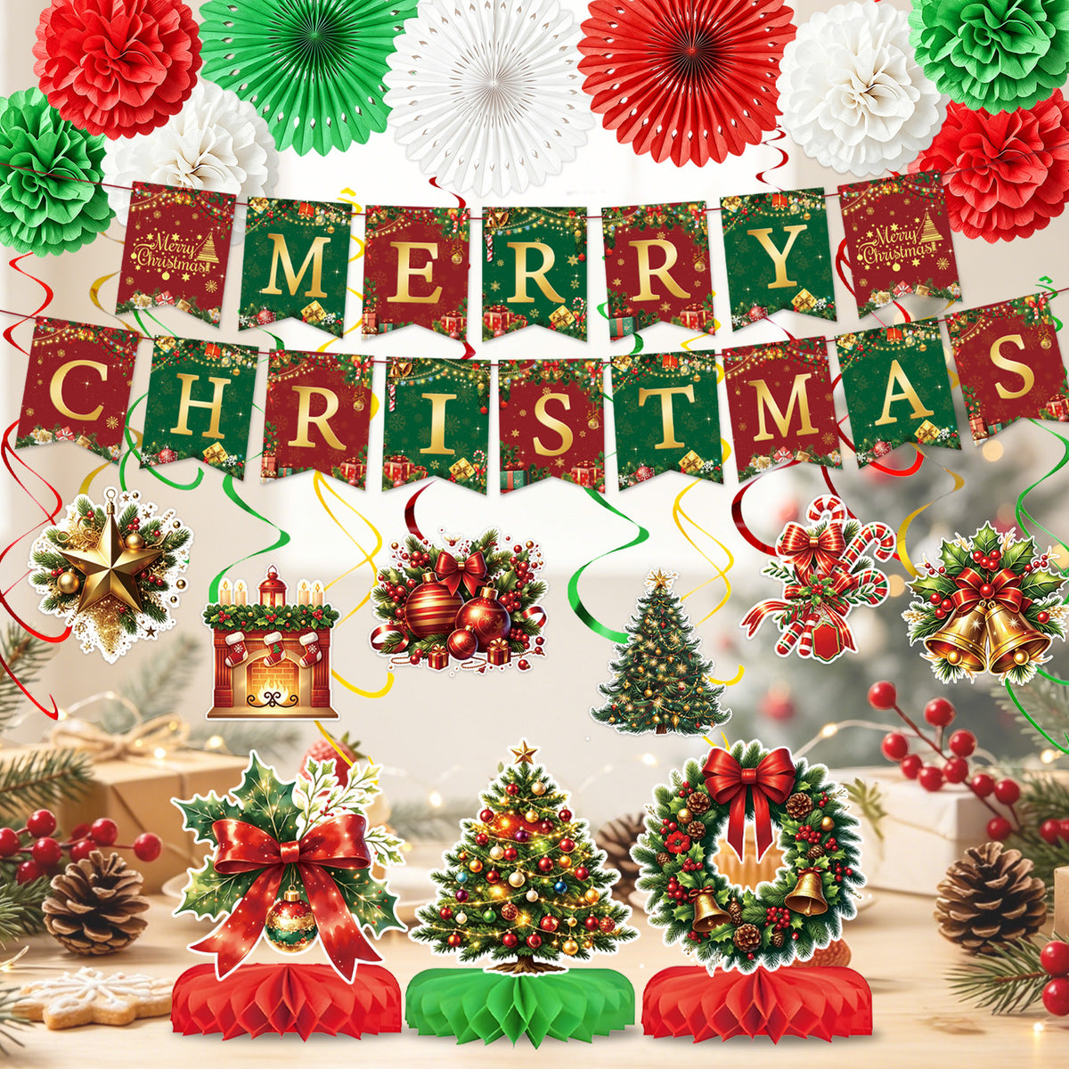 Christmas Party Decor Set Festive Holiday Celebration Decorations
