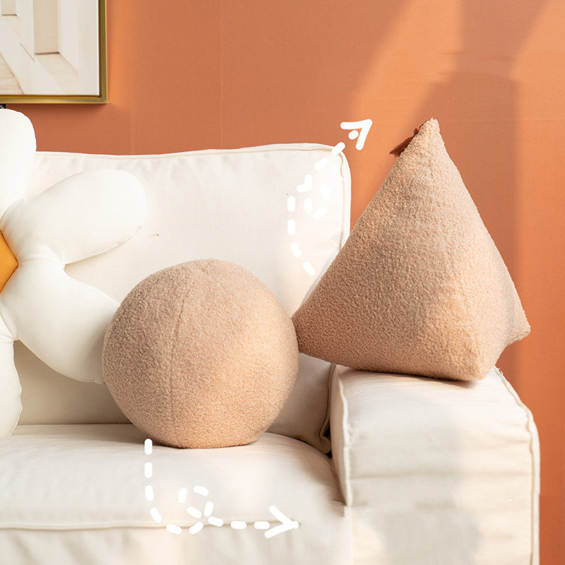 Nordic Style Triangle Plush Throw Pillow Cushion for Sofa Bedside Decor