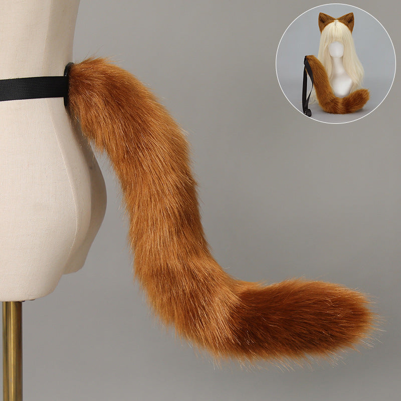 Cat Ear Headband and Tail Set - Plush, Trendy Cat Costume Accessory