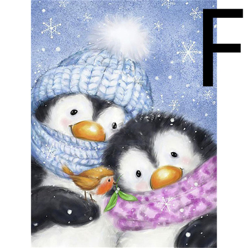 5D Cartoon Diamond Painting Kit for Animals - Penguin Embroidery Craft