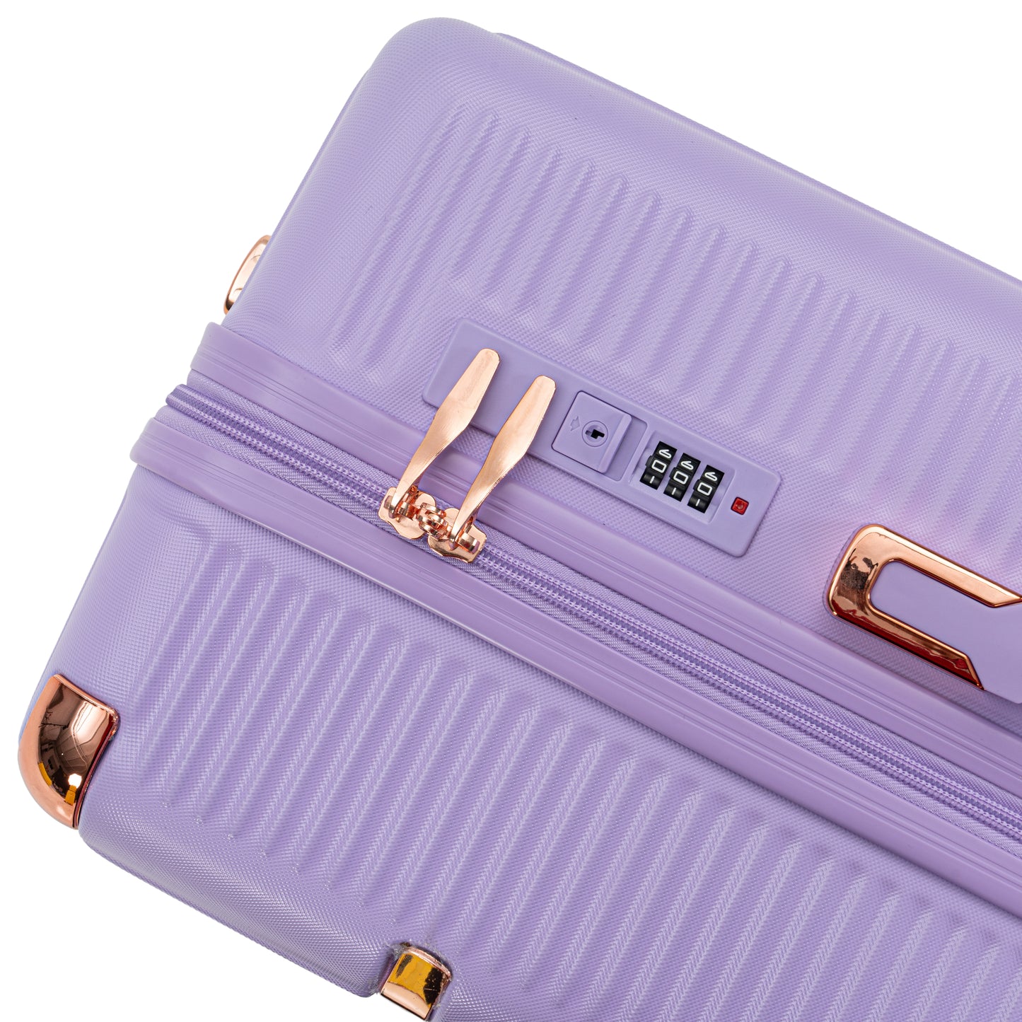 4-Piece Lightweight Hard Luggage Set with 360° Wheels - Purple
