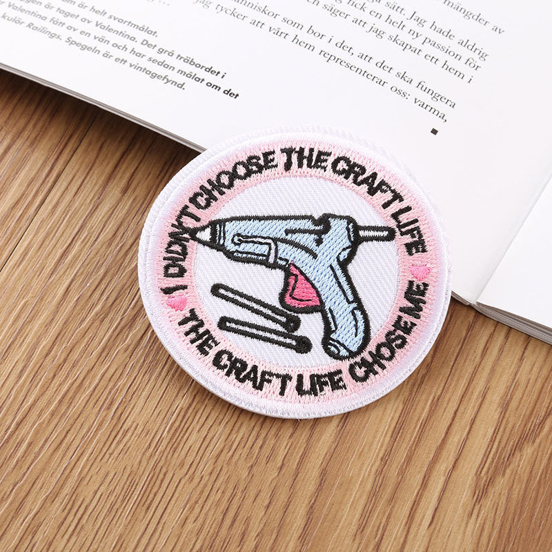 Embroidery Badge Round Cloth Sticker Set for DIY Crafts - 6.5cm