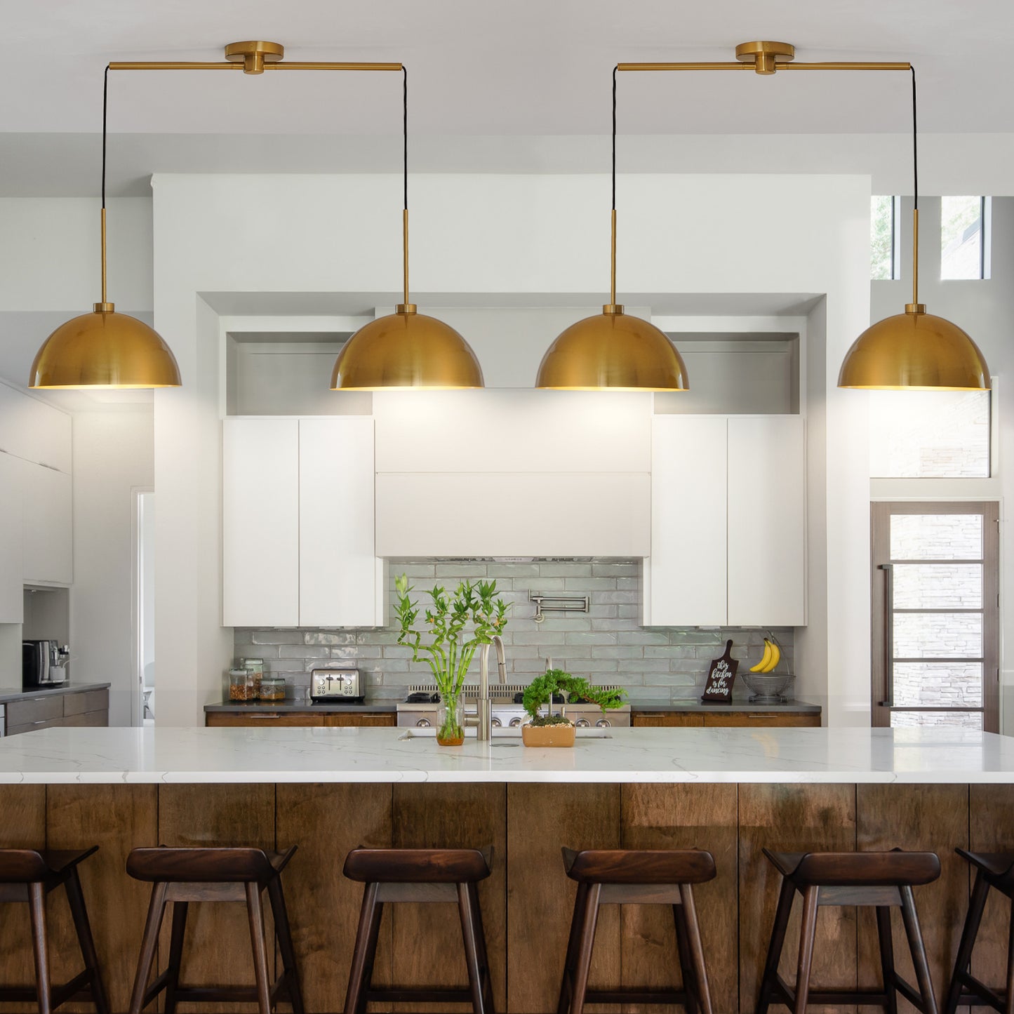 41-Inch Industrial Copper Pendant Light Double Hanging Ceiling Lamp Modern Fixture