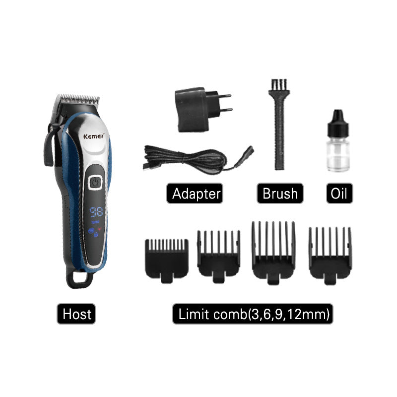 Professional Rechargeable Hair Clipper with LCD Display