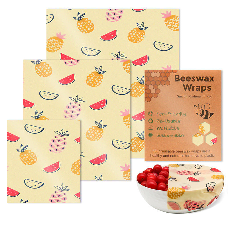 Beeswax Food Wraps Reusable Preservative Cloths Eco-Friendly Food Storage