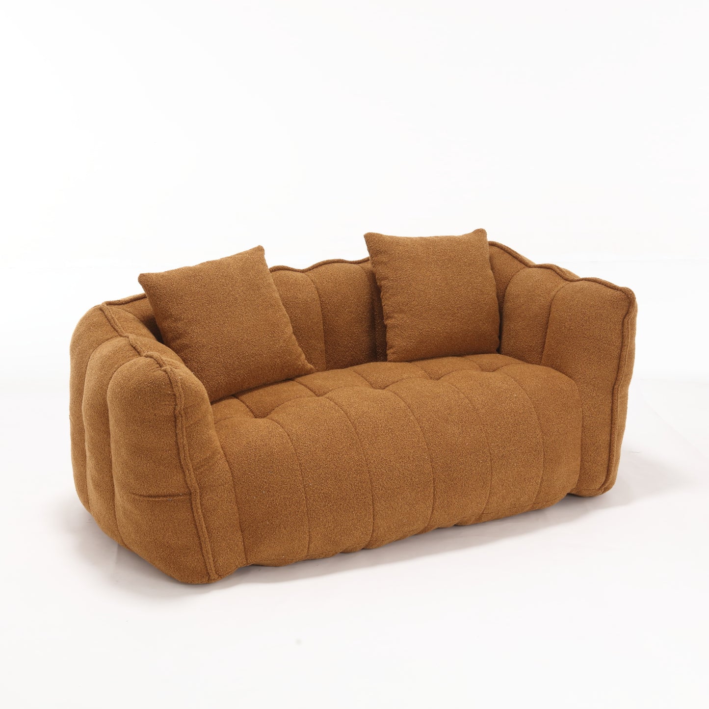 Yellow Beanbag Chair for Two - Soft Chenille Foam Recliner