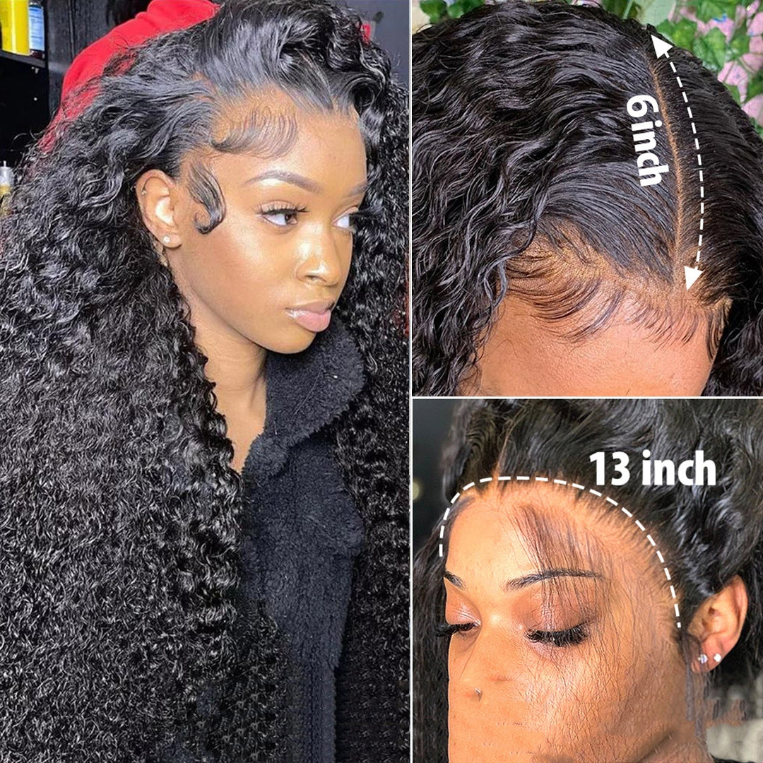 Curly Human Hair Lace Front Wigs - Multiple Lengths & Colors