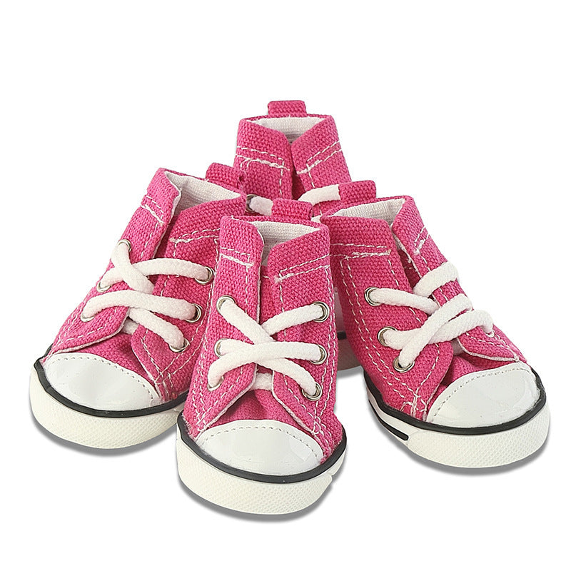 Breathable Denim Pet Shoes - Comfortable Canvas Dog Shoes for All Sizes