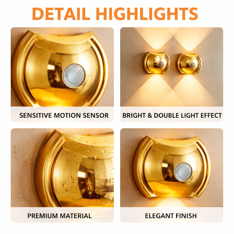 Rechargeable Magnetic LED Night Light Wall Sconce - 3 Color Modes, Motion Sensor, 2 or 4 Pack