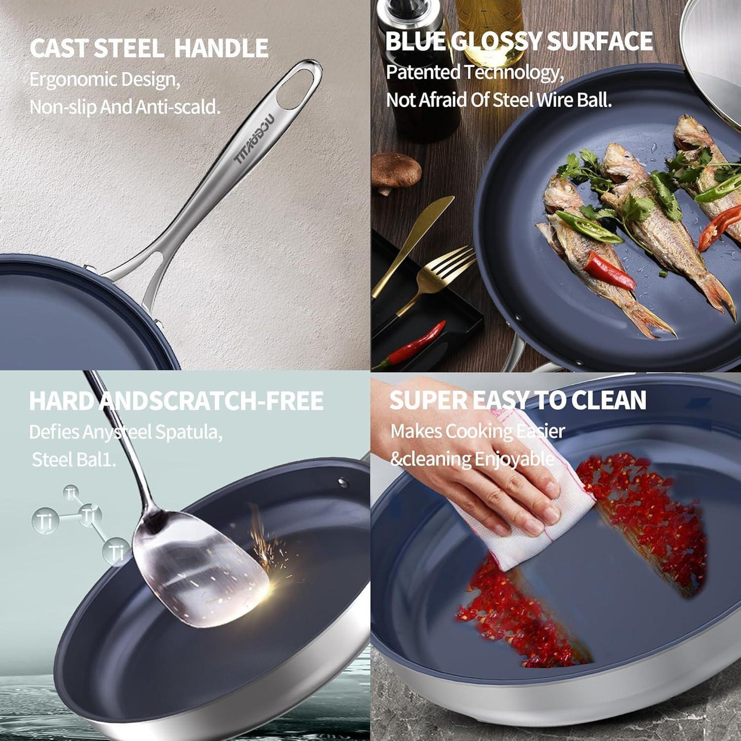 10-Inch Titanium Non-Stick Frying Pan - Dishwasher & Oven Safe
