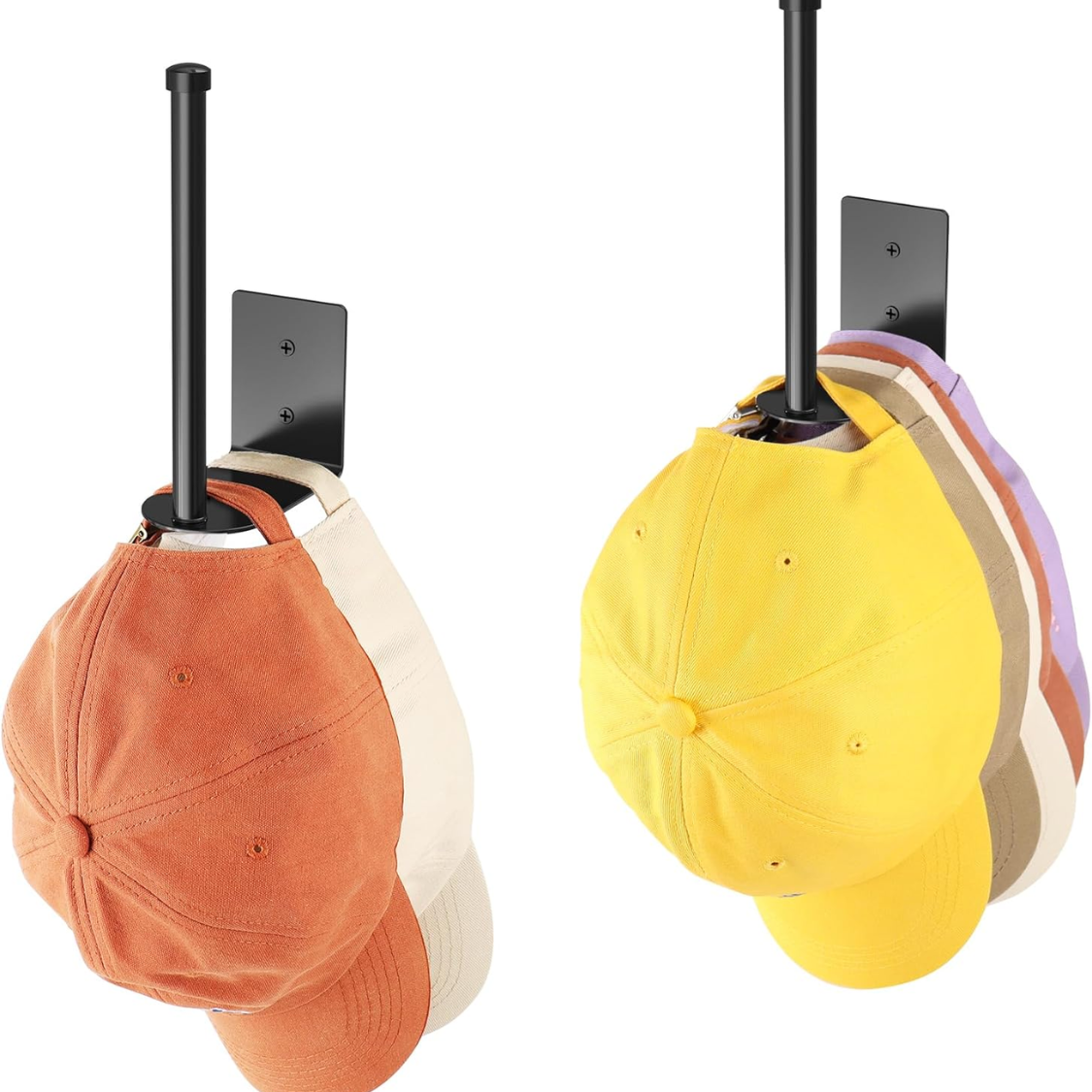 Stainless Steel Hat Rack Organizer - 2 Pack for Baseball Caps