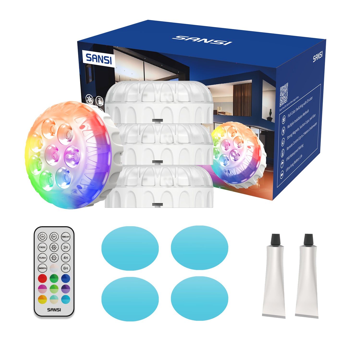 Waterproof RGB Pool Light Set - Rechargeable Outdoor LED Lamp for Swimming Pool Pond & Spa