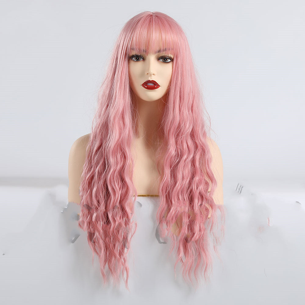 Wavy Curly Wig with Bangs - Long Hair for Women