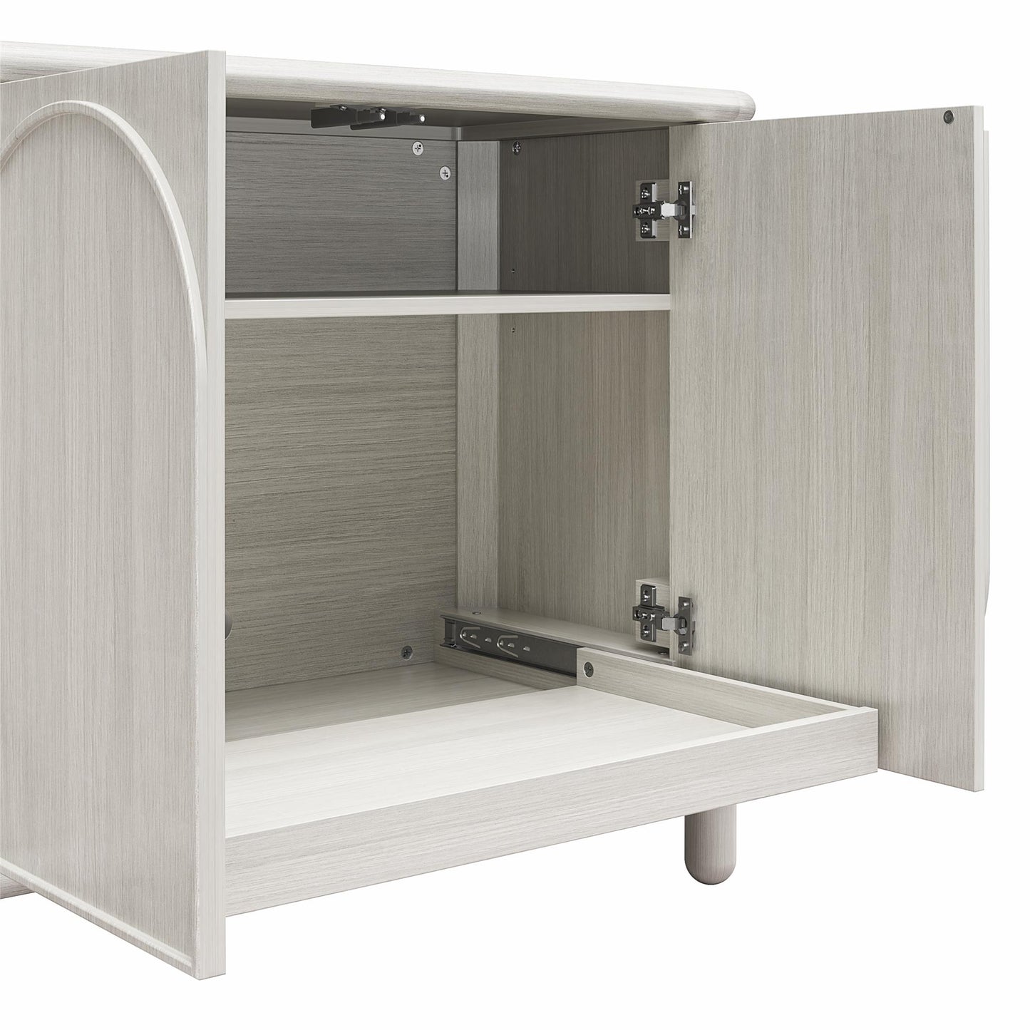 Rustic White Selena Credenza - Home Office Storage Unit