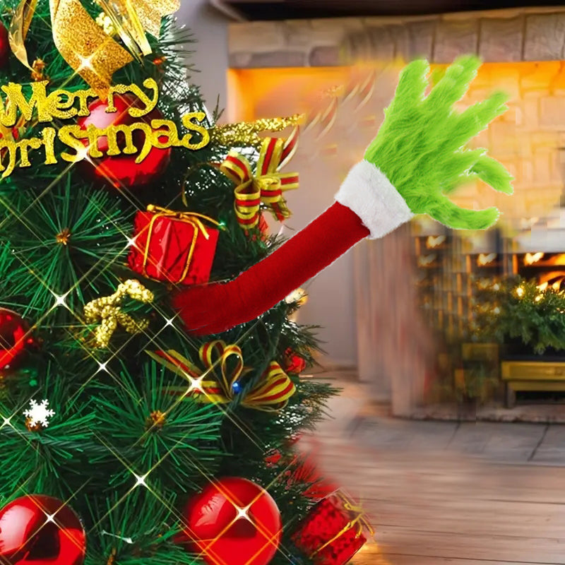 Christmas Elf Arm Plush Hanging Ornament - Red & Green
