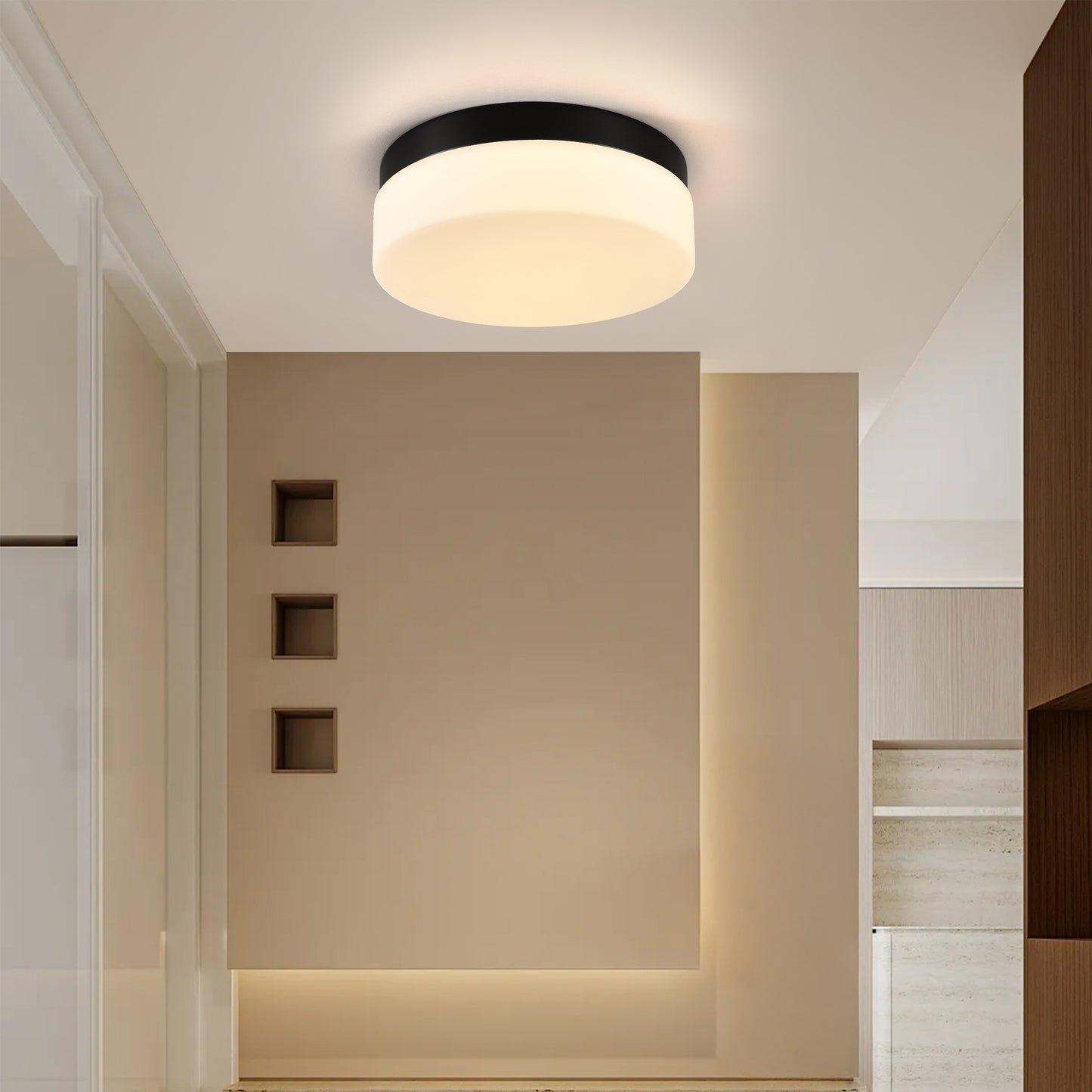 24W LED Flush Mount Ceiling Light Fixture - 12 Inch Round Lamp