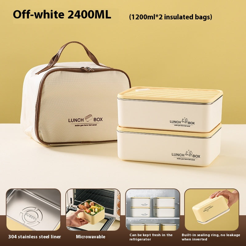 Stainless Steel Bento Lunch Box Set with Cover and Anti-Scald Feature