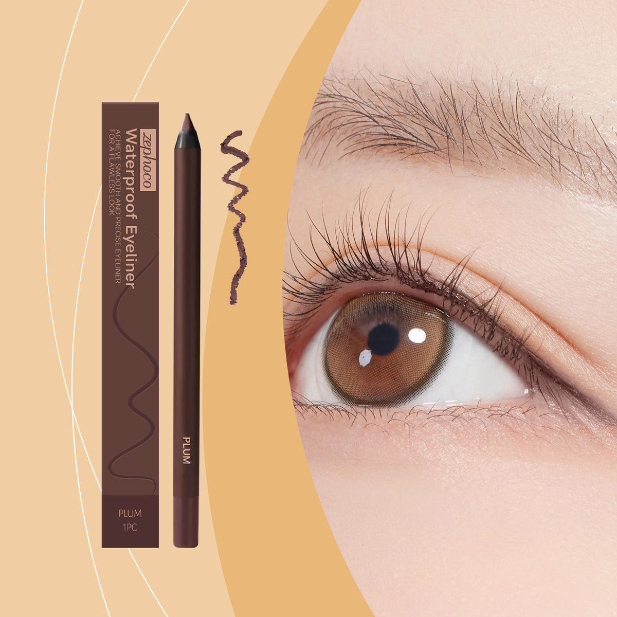 Waterproof Plum Eye Liner Pencil - Long-Lasting Eye Makeup