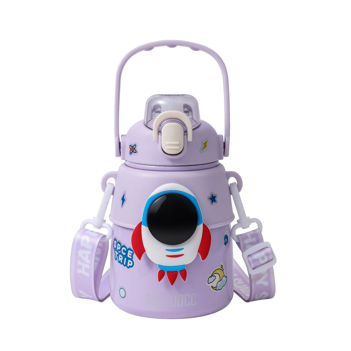 Large Capacity Stainless Steel Insulated Travel Mug - 850ML, Cartoon Design