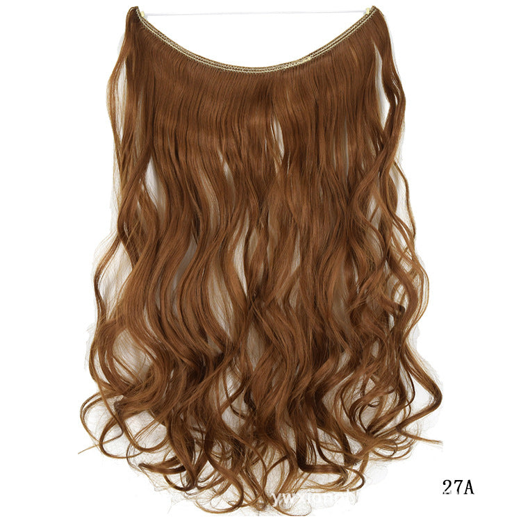 Seamless Hair Extension Wig Set for Women - High-Temperature Fiber, Multiple Colors