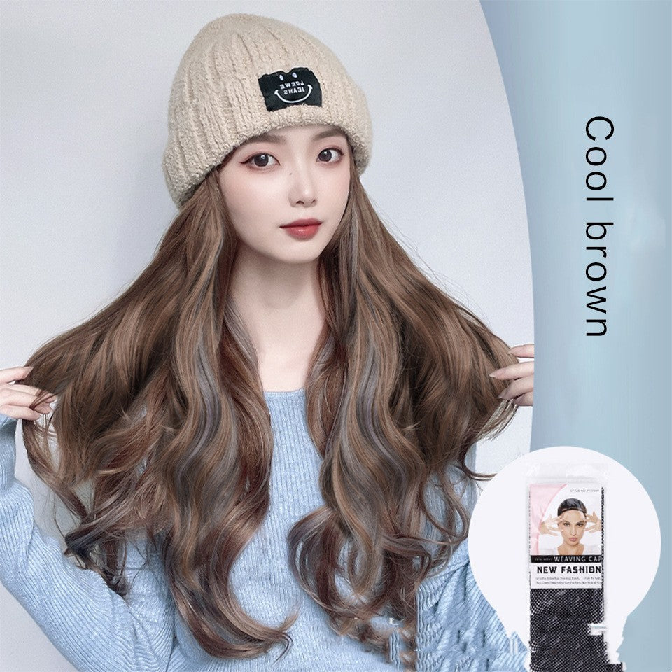 Korean Style Curly Synthetic Wig - Long Gradient Hair
