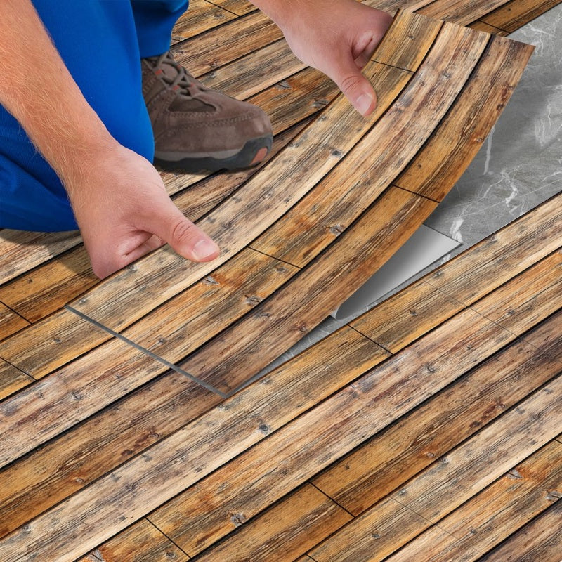 Wood Grain Waterproof Self-Adhesive Floor Stickers - 40pcs