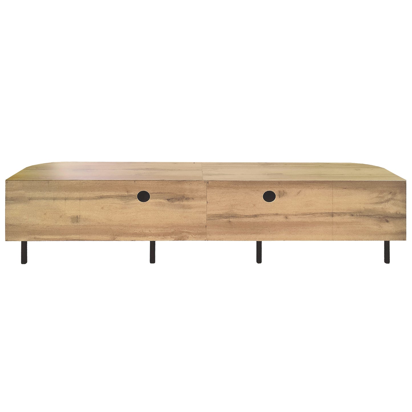 70-Inch Modern TV Stand with Rattan Doors for 80-Inch TVs