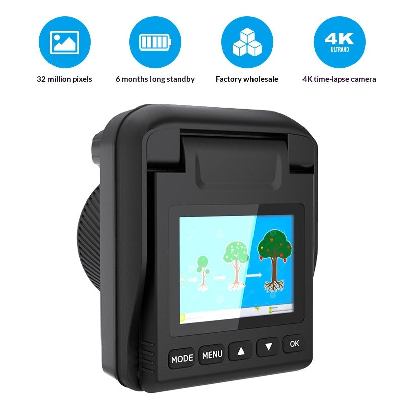 4K Time-Lapse Camera for Construction Sites with Night Vision - Black