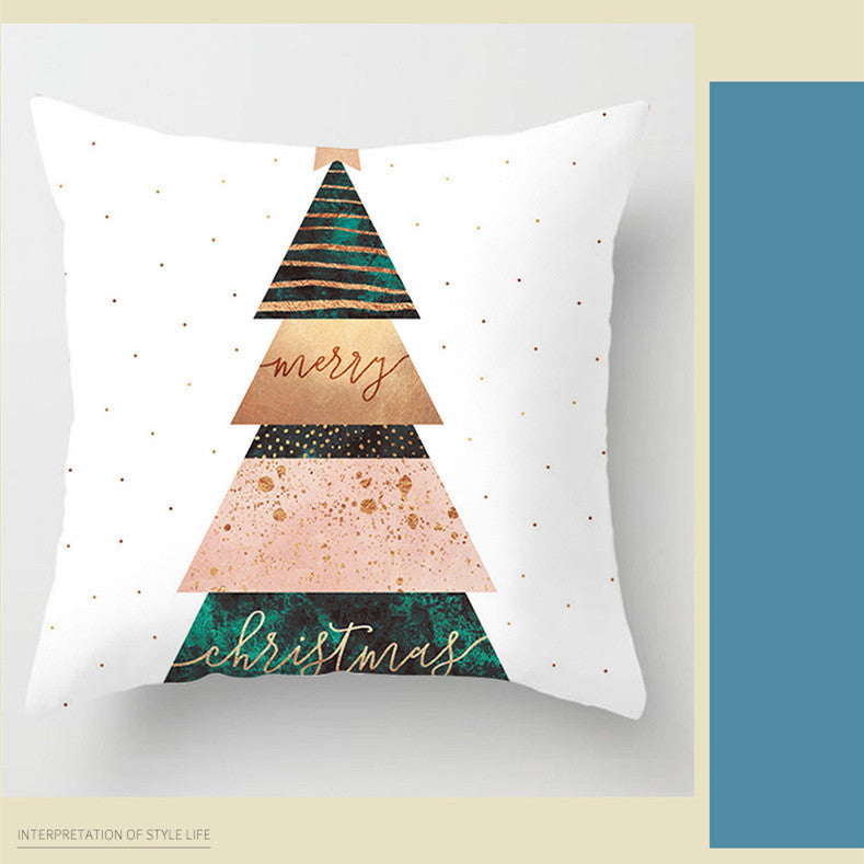 Christmas Peach Skin Pillowcase 45x45cm Car Home Decor Cushion Cover