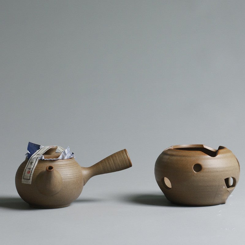 Ceramic Tea Kettle Set with Water Boiling Function - Original Pottery Style